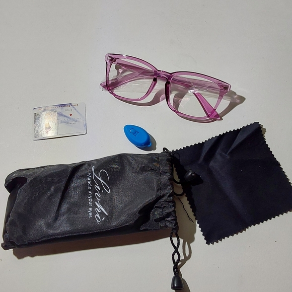 Purple Clear blue light blocking glasses for women men (348) - Picture 9 of 11